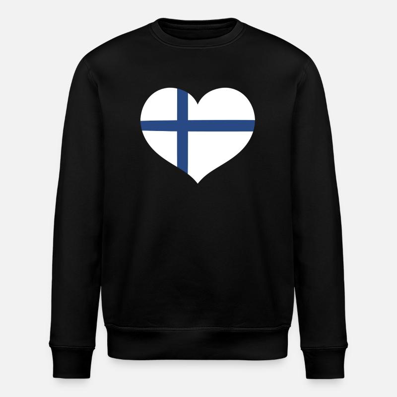Finnlands Flaggenherz - Stanley/Stella Unisex Bio-Sweatshirt ROLLER - Schwarz