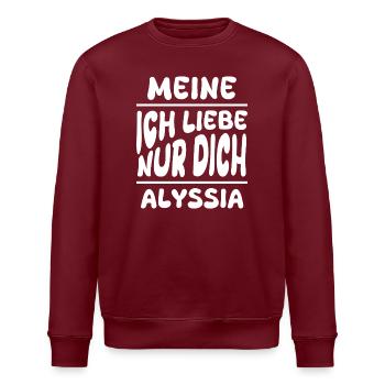 Chère Alyssia, - Sweat bio ROLLER Stanley/Stella Unisexe - bordeaux - Devant - Nik (191cm)