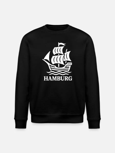 Hamburg Cog – Maritime Sailing Ship - Stanley/Stella ROLLER Unisex Organic Sweatshirt - black