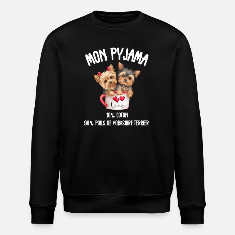 Pyjama Chien Yorkshire Drôle - Sweat bio ROLLER Stanley/Stella Unisexe - noir