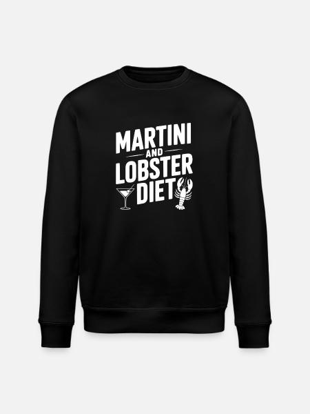 Martini and Lobster Diet - Stanley/Stella ROLLER Unisex Organic Sweatshirt - black