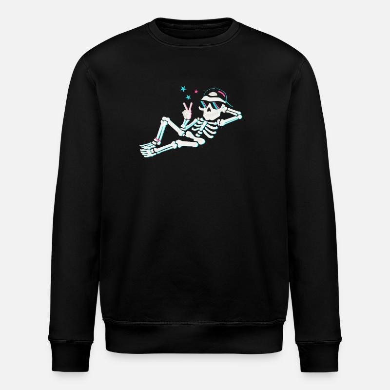 Paix néon squelette – énergie rétro - Sweat bio ROLLER Stanley/Stella Unisexe - noir