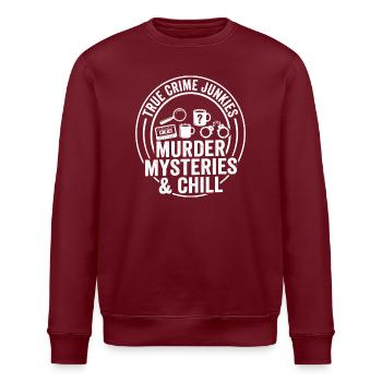 Murder Mystery & Chill - Stanley/Stella ROLLER Unisex Organic Sweatshirt - burgundy - Front - Nik (191cm)