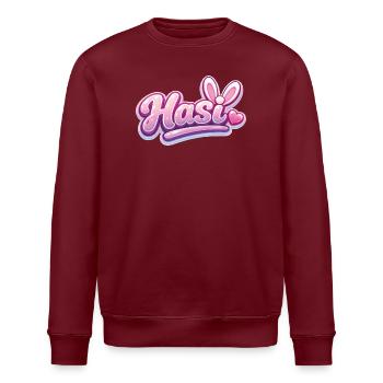 Lettrage Hasl Heart Glam rose - Sweat bio ROLLER Stanley/Stella Unisexe - bordeaux - Devant - Nik (191cm)