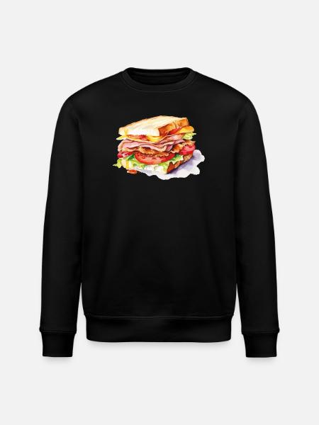 Sandwich Illustration - Stanley/Stella ROLLER Unisex Organic Sweatshirt - black