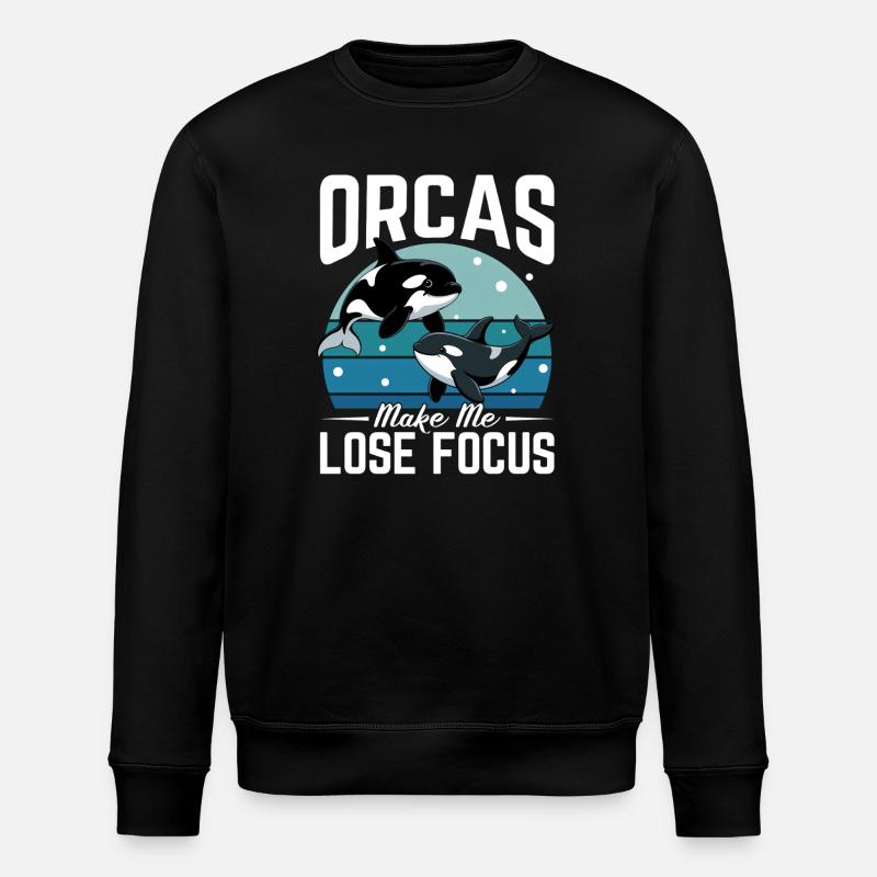Funny Orca - Stanley/Stella Unisex Bio-Sweatshirt ROLLER - Schwarz