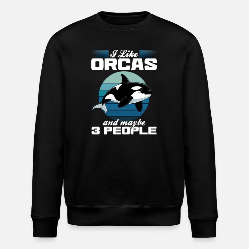 Funny Orca - Stanley/Stella Unisex Bio-Sweatshirt ROLLER - Schwarz