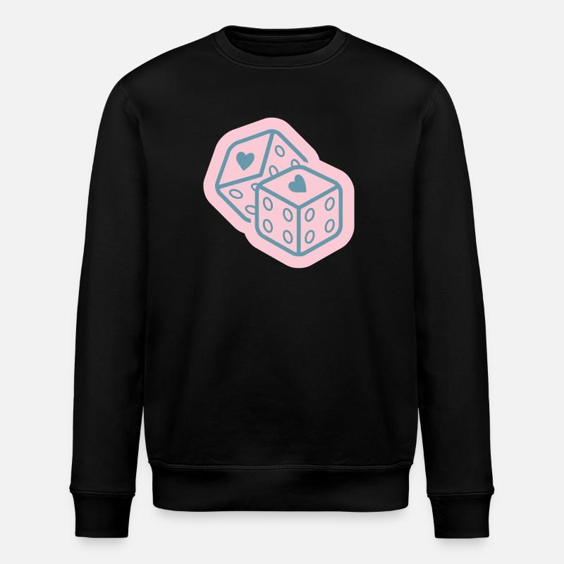 Herzwürfel in Pastellrosa - Stanley/Stella Unisex Bio-Sweatshirt ROLLER - Schwarz