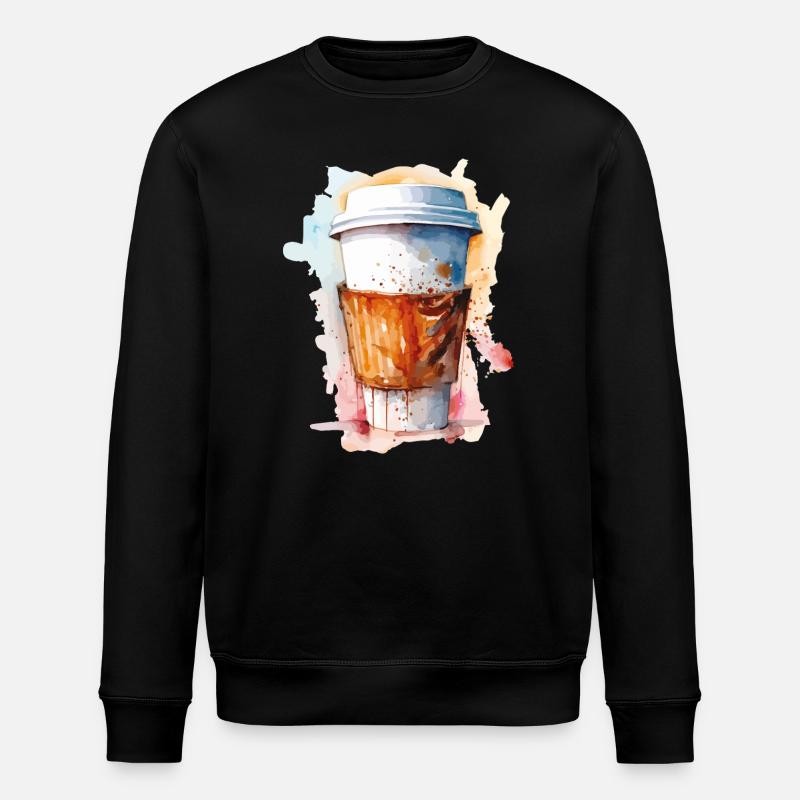 Aquarelle ToGo Coffee - Sweat bio ROLLER Stanley/Stella Unisexe - noir