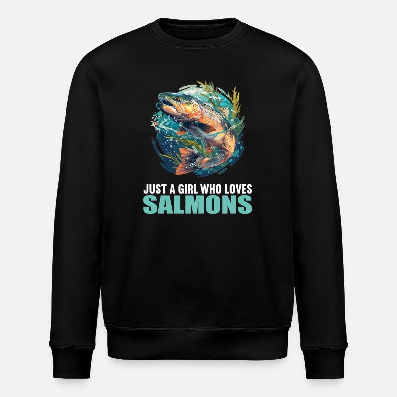 Lachse Lachs - Stanley/Stella Unisex Bio-Sweatshirt ROLLER - Schwarz