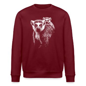 ring-tailed lemur - Stanley/Stella ROLLER Unisex Organic Sweatshirt - burgundy - Front - Nik (191cm)