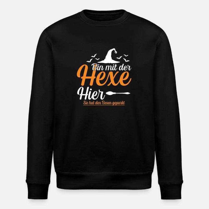 I'm here with the witch - Stanley/Stella ROLLER Unisex Organic Sweatshirt - black