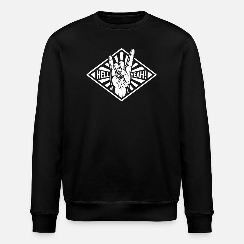 Hell Yeah Hand Gesture - Stanley/Stella ROLLER Unisex Organic Sweatshirt - black