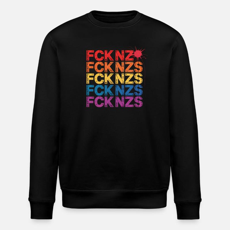 FCK NZS - Antifa Tee - Stanley/Stella Unisex Bio-Sweatshirt ROLLER - Schwarz