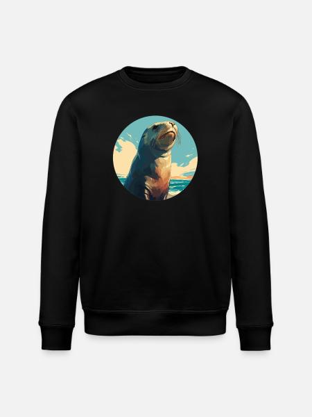 Seelöwen Seelöwe - Stanley/Stella Unisex Bio-Sweatshirt ROLLER - Schwarz