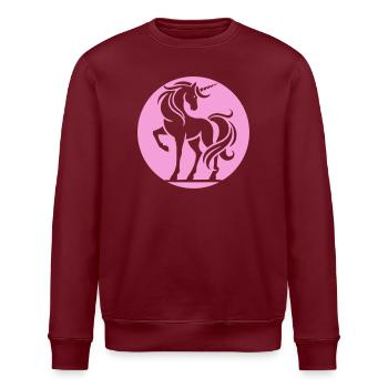 Cercle de la silhouette de la licorne rose - Sweat bio ROLLER Stanley/Stella Unisexe - bordeaux - Devant - Nik (191cm)