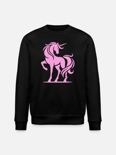 Rosa Einhorn-Silhouette - Stanley/Stella Unisex Bio-Sweatshirt ROLLER - Schwarz