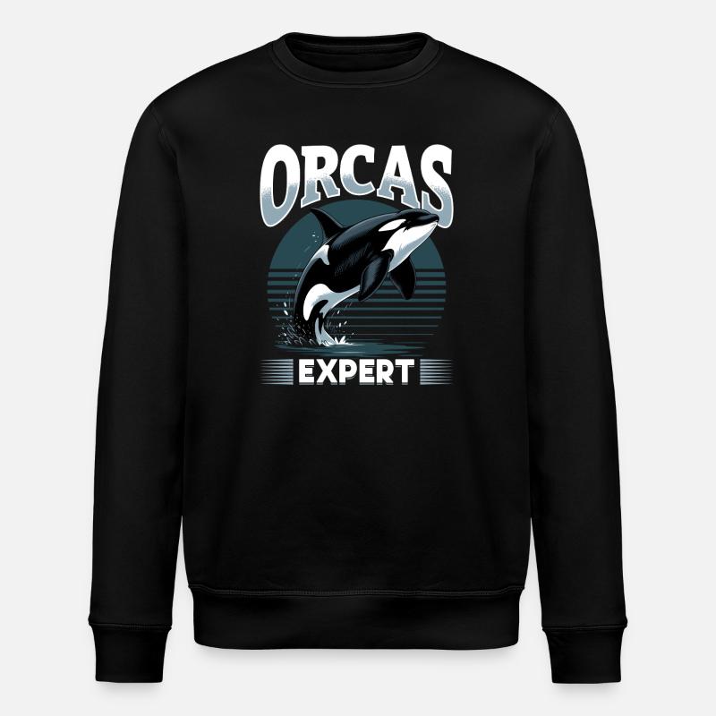 Funny Orca - Stanley/Stella ROLLER Unisex Organic Sweatshirt - black