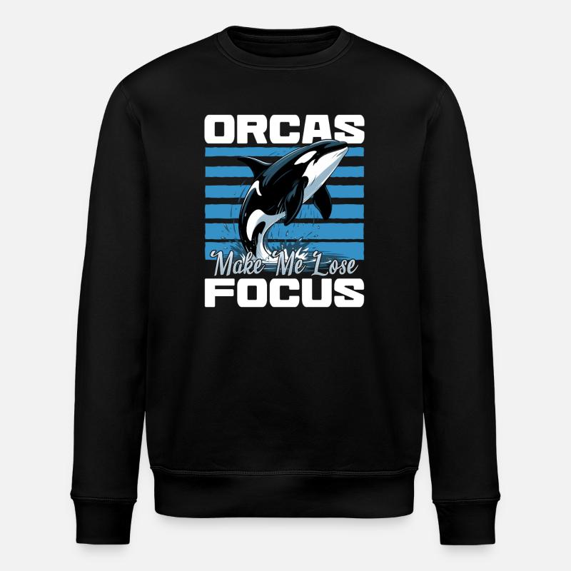 Funny Orca - Stanley/Stella ROLLER Unisex Organic Sweatshirt - black