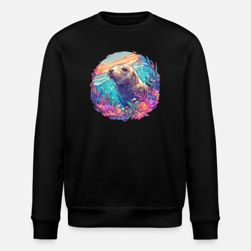 Seelöwen Seelöwe - Stanley/Stella Unisex Bio-Sweatshirt ROLLER - Schwarz