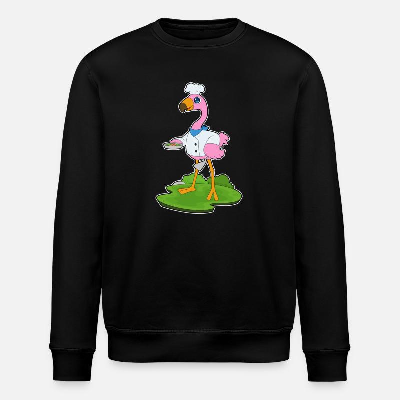 Flamingo Cooking Pan Cooking - Stanley/Stella ROLLER Unisex Organic Sweatshirt - black