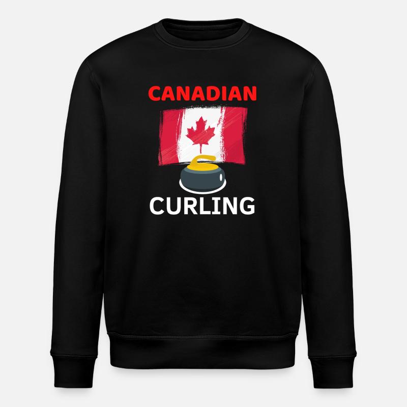Curling et Drapeau Canadien - Sweat bio ROLLER Stanley/Stella Unisexe - noir