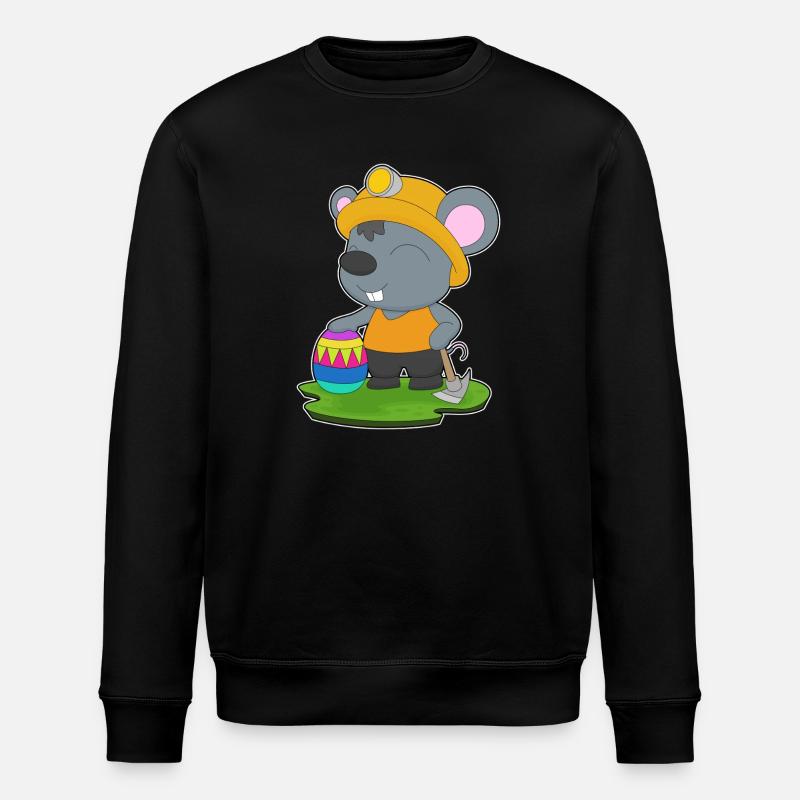 Mouse Easter Mining - Stanley/Stella ROLLER Unisex Organic Sweatshirt - black