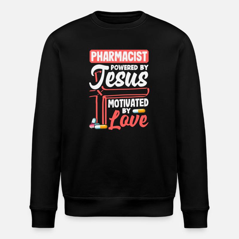 Pharmacist Jesus Christian Pharmacist - Stanley/Stella ROLLER Unisex Organic Sweatshirt - black