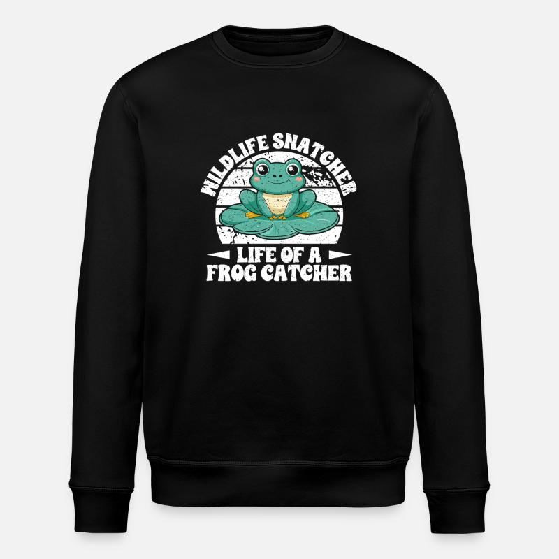 Frog Catcher Mildlife Snatcher Frog - Stanley/Stella Unisex Bio-Sweatshirt ROLLER - Schwarz