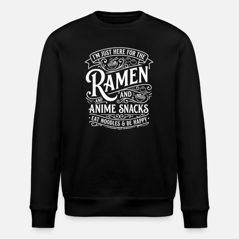 Ramen & Anime Snacks Theme - Stanley/Stella ROLLER Unisex Organic Sweatshirt - black