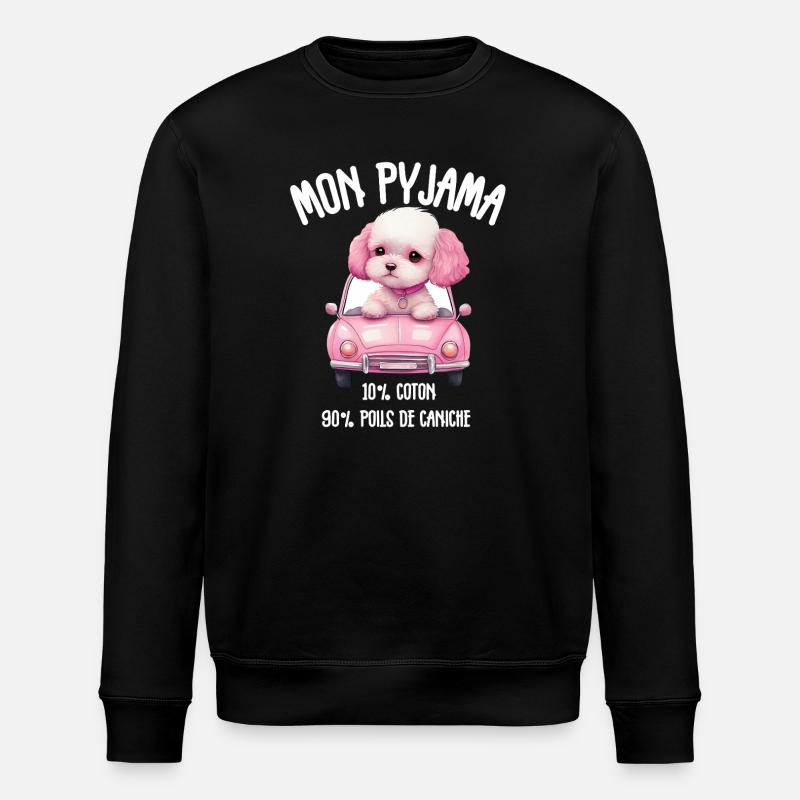 Pyjama Chien Caniche Humour - Sweat bio ROLLER Stanley/Stella Unisexe - noir