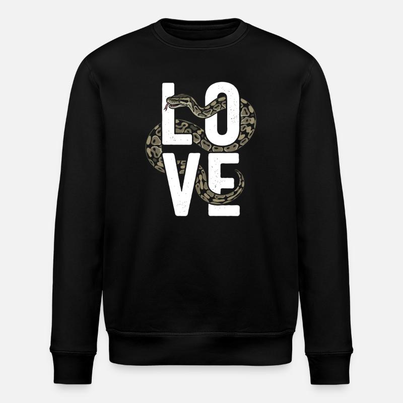 Königspython Schlangen LOVE Terrarium Python - Stanley/Stella Unisex Bio-Sweatshirt ROLLER - Schwarz