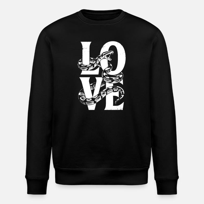 Königspython Schlangen LOVE Terrarium Python - Stanley/Stella Unisex Bio-Sweatshirt ROLLER - Schwarz