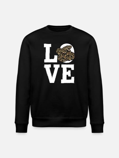 Königspython Schlangen LOVE Terrarium Python - Stanley/Stella Unisex Bio-Sweatshirt ROLLER - Schwarz