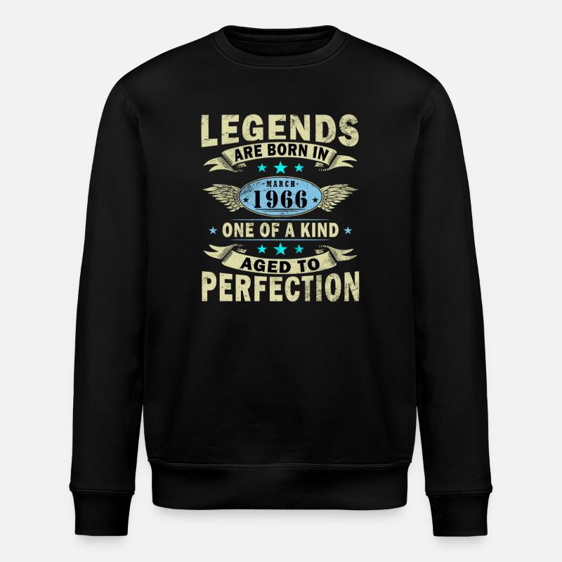 1966 März Geburtstag Legende - Stanley/Stella Unisex Bio-Sweatshirt ROLLER - Schwarz