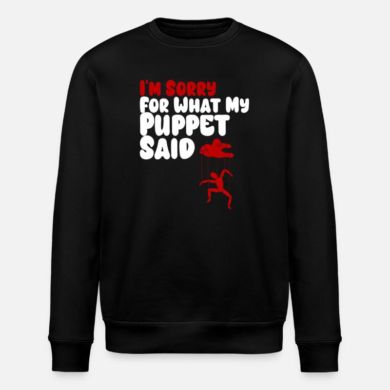 Puppet Confession on Strings - Stanley/Stella ROLLER Unisex Organic Sweatshirt - black