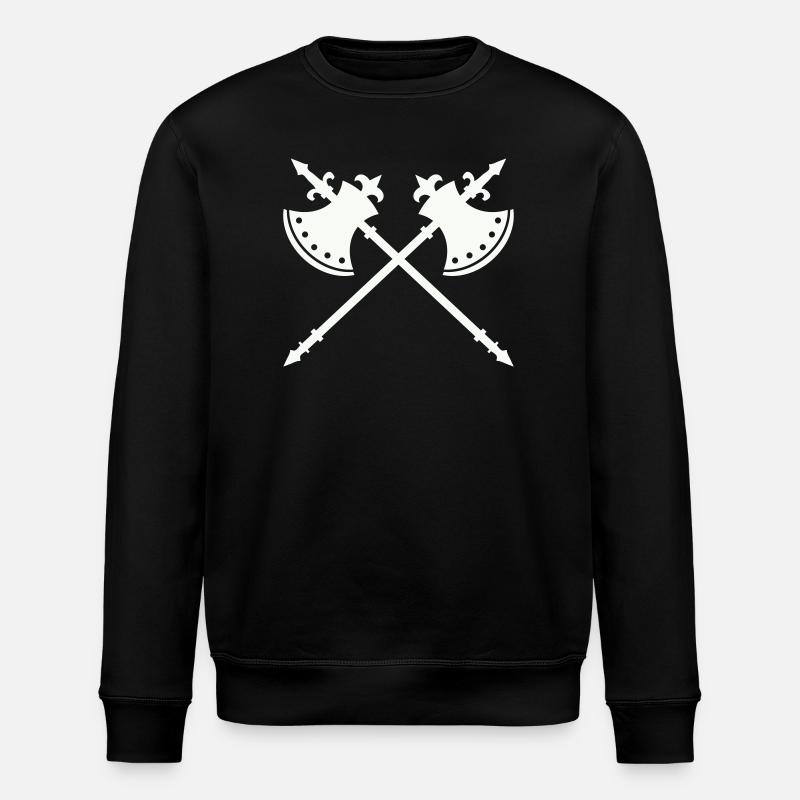 Crossing War Axes - Stanley/Stella ROLLER Unisex Organic Sweatshirt - black