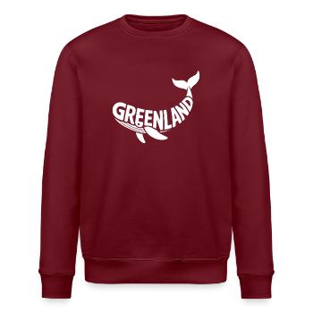 Greenland Wal Schriftzug - Stanley/Stella Unisex Bio-Sweatshirt ROLLER - Burgunderrot - Vorne - Nik (191cm)