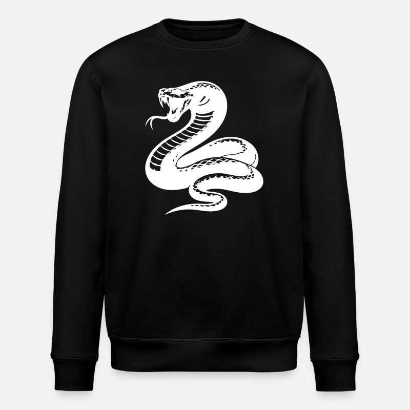 Snake Python Silhouette - Stanley/Stella ROLLER Unisex Organic Sweatshirt - black