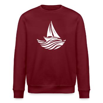 Nautische Segel Ästhetik für Ocean Wellen Fans - Stanley/Stella Unisex Bio-Sweatshirt ROLLER - Burgunderrot - Vorne - Nik (191cm)