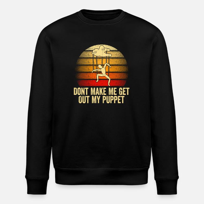 Puppet on Strings Sunset - Stanley/Stella ROLLER Unisex Organic Sweatshirt - black