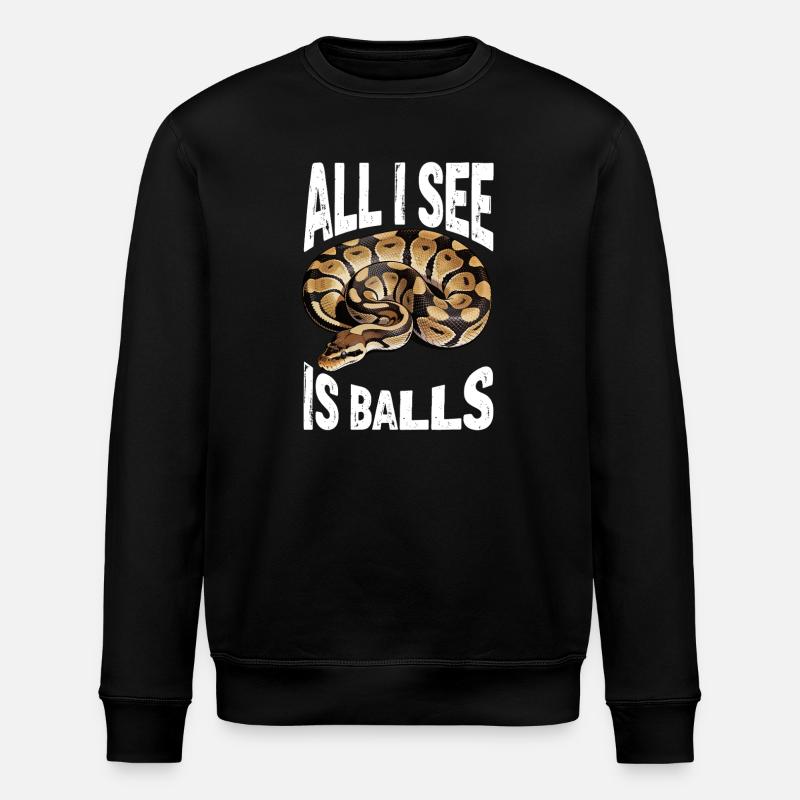 Königspython Schlangen Liebhaber Terrarium Python - Stanley/Stella Unisex Bio-Sweatshirt ROLLER - Schwarz