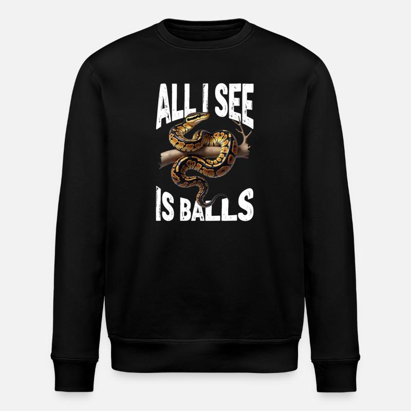 Königspython Schlangen Liebhaber Terrarium Python - Stanley/Stella Unisex Bio-Sweatshirt ROLLER - Schwarz