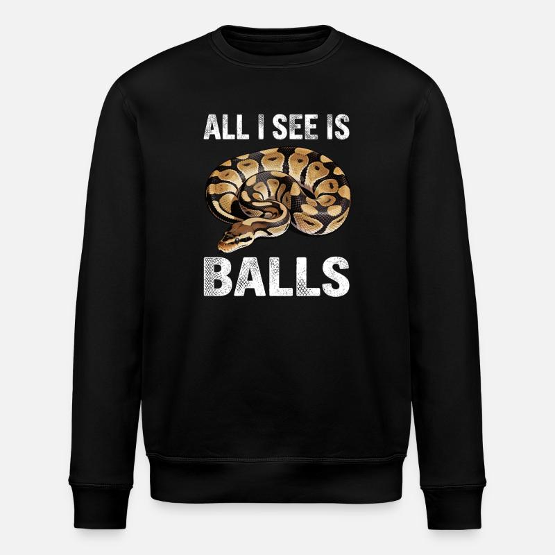 Königspython Schlangen Liebhaber Terrarium Python - Stanley/Stella Unisex Bio-Sweatshirt ROLLER - Schwarz