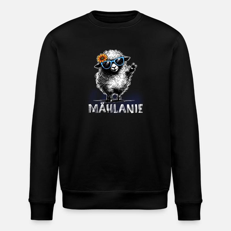 Mählanie – Naughty Sheep Pun Peace - Stanley/Stella ROLLER Unisex Organic Sweatshirt - black