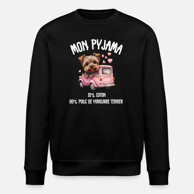 Pyjama Chien Yorkshire Drôle - Sweat bio ROLLER Stanley/Stella Unisexe - noir