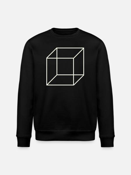 Geometric Wire Cube - Stanley/Stella ROLLER Unisex Organic Sweatshirt - black