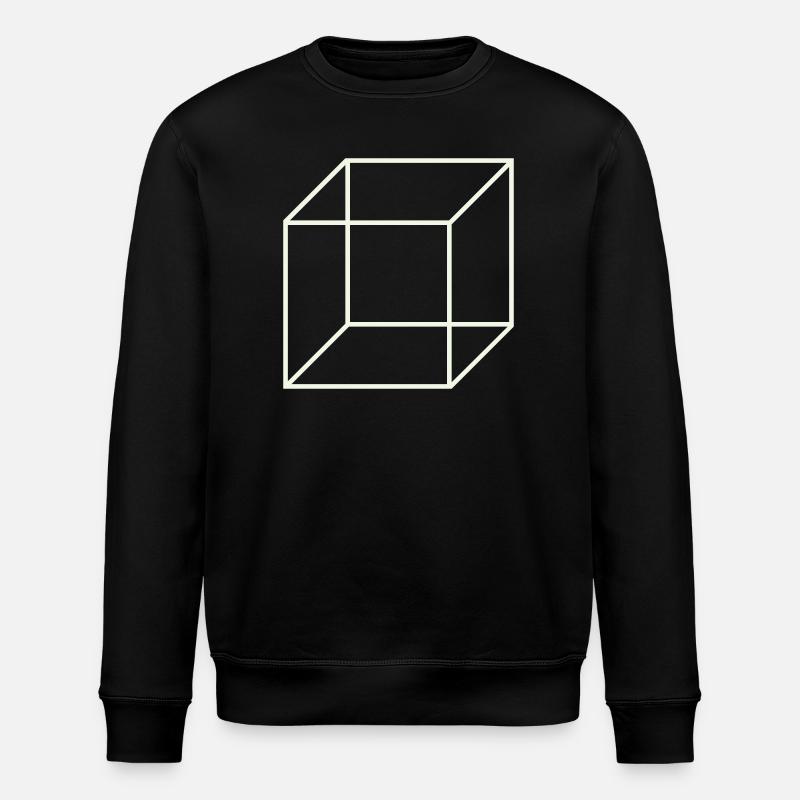 Geometric Wire Cube - Stanley/Stella ROLLER Unisex Organic Sweatshirt - black