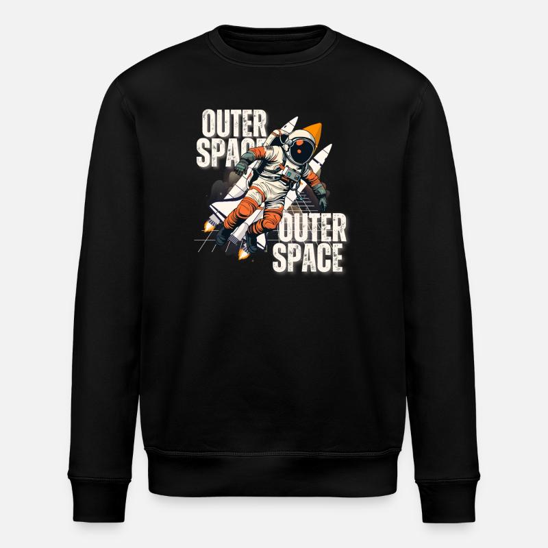 Astronaut in rocket jump - Stanley/Stella ROLLER Unisex Organic Sweatshirt - black