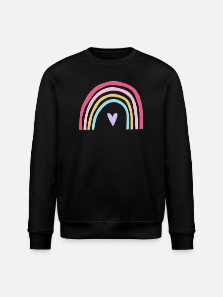 Rainbow pastel pink purple - Stanley/Stella ROLLER Unisex Organic Sweatshirt - black